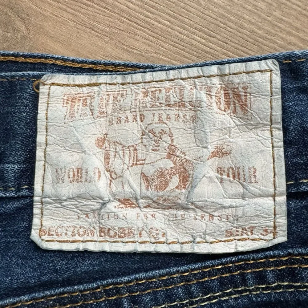 Vintage True Religion Section Bobby QT Jeans Size 39x34 Blue Made In USA
